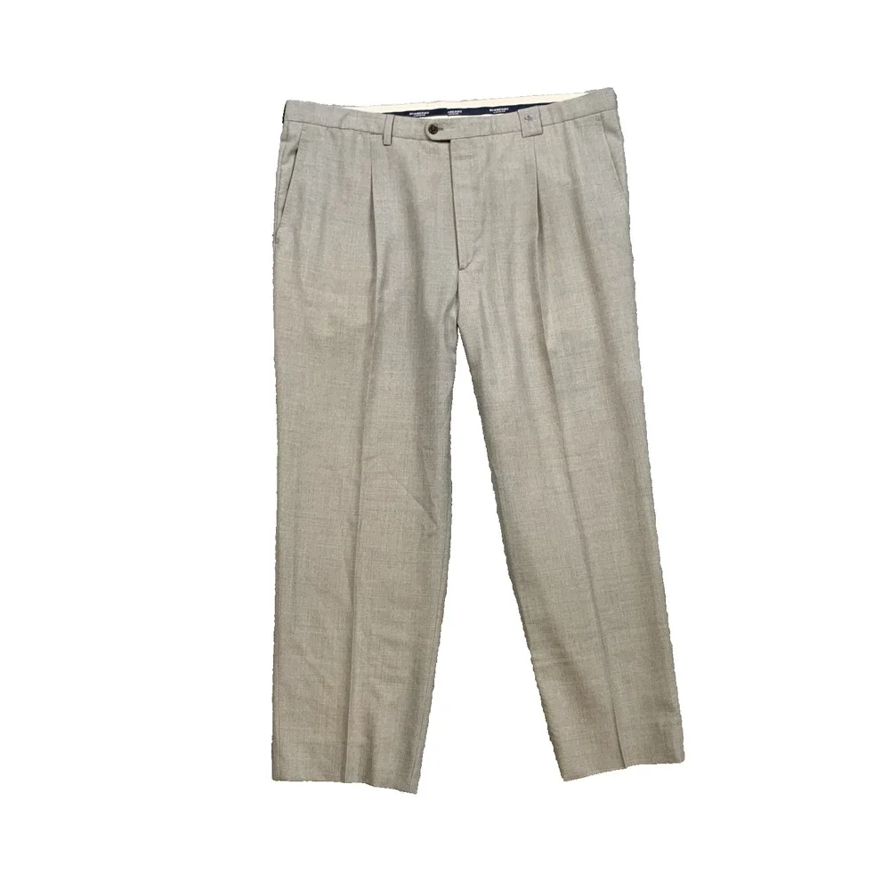 Vintage Burberry Pants Mens *40 Gray Hayden Wool Blend Pleated Business Dress